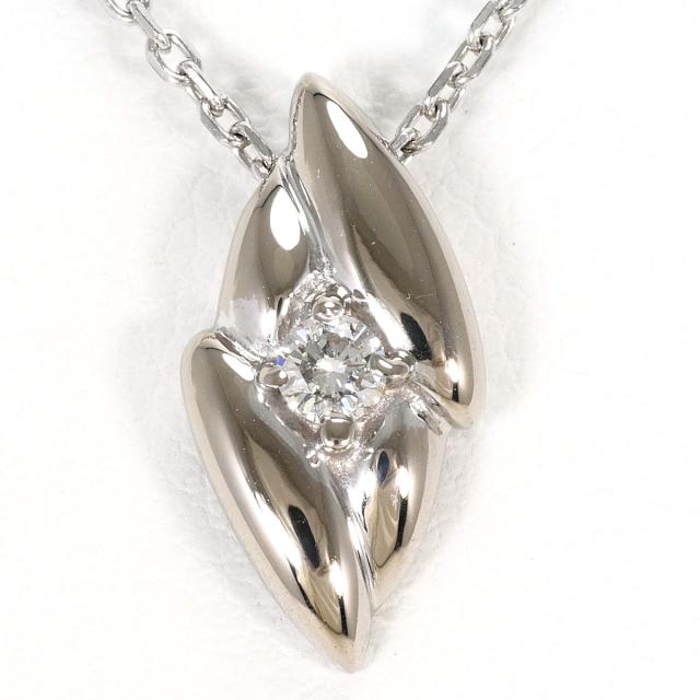 K9 9金 WG ホワイトゴールド ネックレス ダイヤ 0.09ct 総重量約3.6g 約40cm ジュエリー 中古