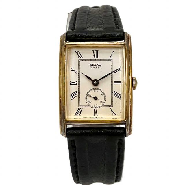 セイコー SEIKO 腕時計 クオーツ ホワイト文字盤 1428-5020 セイコー 腕時計 総重量約14.6g SS 本革 クオーツ ホワイト文字盤 1428
