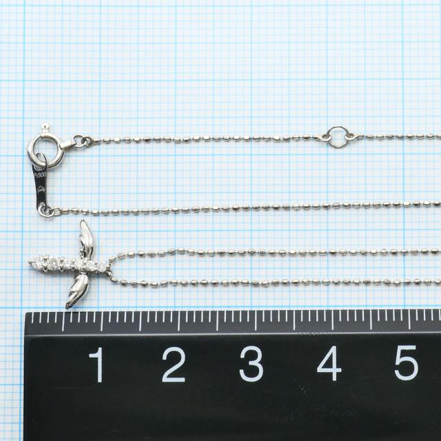 テイクアップ PT900 プラチナ ネックレス ダイヤ 0.09ct 総重量約1.6g 約40cm ジュエリー 中古_4