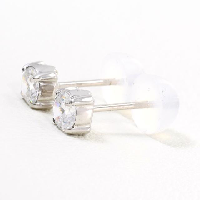 K14 14金 WG ホワイトゴールド ピアス ジルコニア 総重量約0.7g ジュエリー 中古