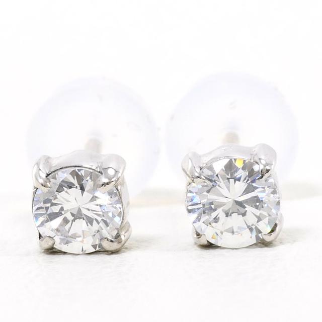 K14 14金 WG ホワイトゴールド ピアス ジルコニア 総重量約0.7g ジュエリー 中古_1