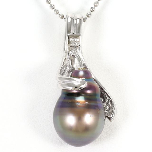 PT900 プラチナ PT850 プラチナ ネックレス パール ダイヤ 0.06ct 総重量約10.0g 約40cm ジュエリー 中古_2