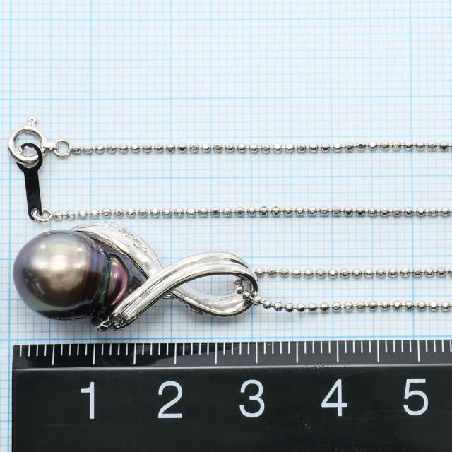 PT900 プラチナ PT850 プラチナ ネックレス パール ダイヤ 0.06ct 総重量約10.0g 約40cm ジュエリー 中古_3
