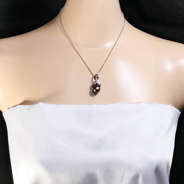 PT900 プラチナ PT850 プラチナ ネックレス パール ダイヤ 0.06ct 総重量約10.0g 約40cm ジュエリー 中古_4