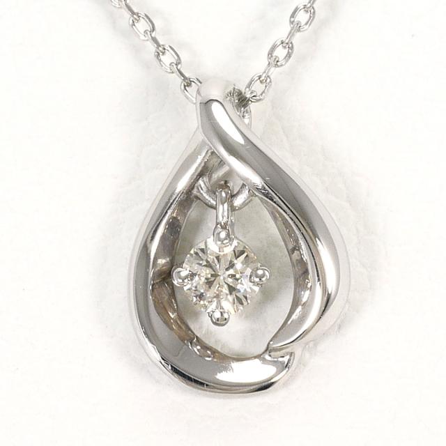 PT900 プラチナ PT850 プラチナ ネックレス ダイヤ 0.05ct 総重量約1.7g 約40cm ジュエリー 中古