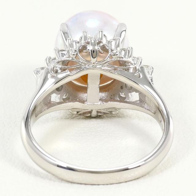 PT850 プラチナ リング・指輪 8号 パール ダイヤ 0.31ct 総重量約6.3g ジュエリー 中古_2