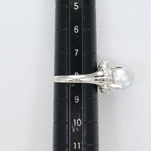PT850 プラチナ リング・指輪 8号 パール ダイヤ 0.31ct 総重量約6.3g ジュエリー 中古_6