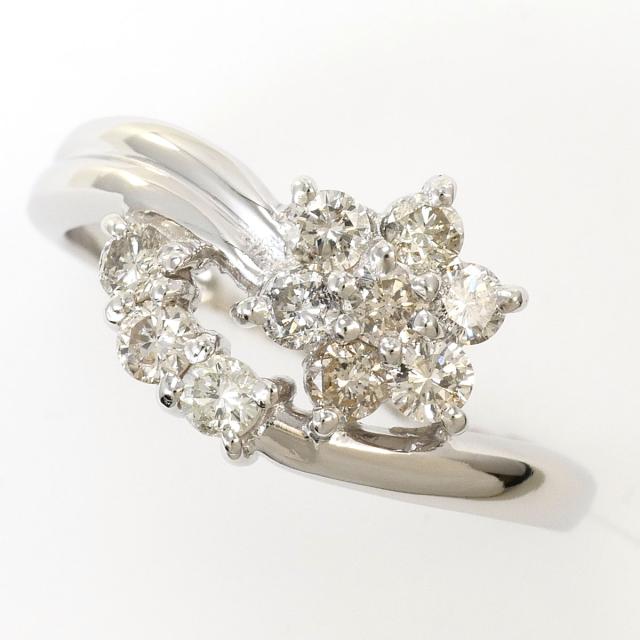 PT900 プラチナ リング・指輪 9号 ダイヤ 0.50ct 総重量約3.6g ジュエリー 中古