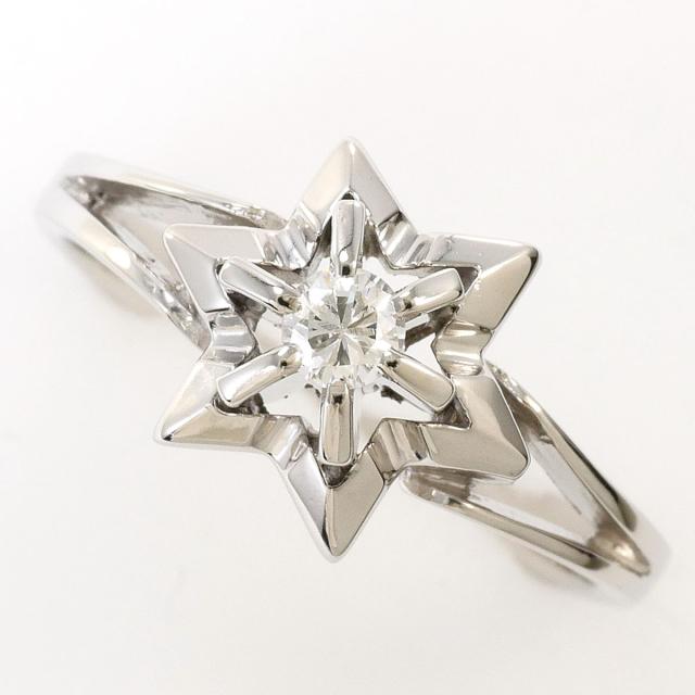 Pm900 プラチナ リング・指輪 9号 ダイヤ 0.10ct 総重量約4.2g ジュエリー 中古