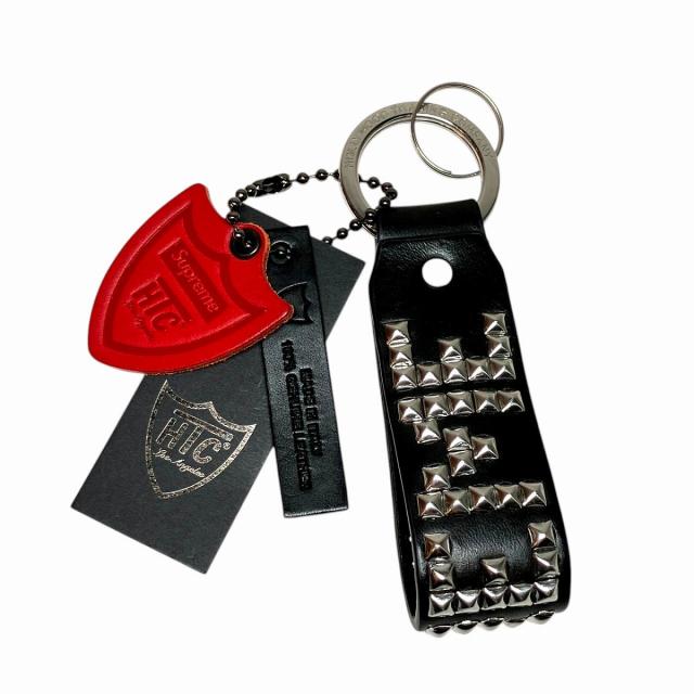 htcシュプリーム 23SS Hollywood Trading Company Studded Keychain キーホルダー 総重量約53.2g 約10cm 合金 レザー 【中古】