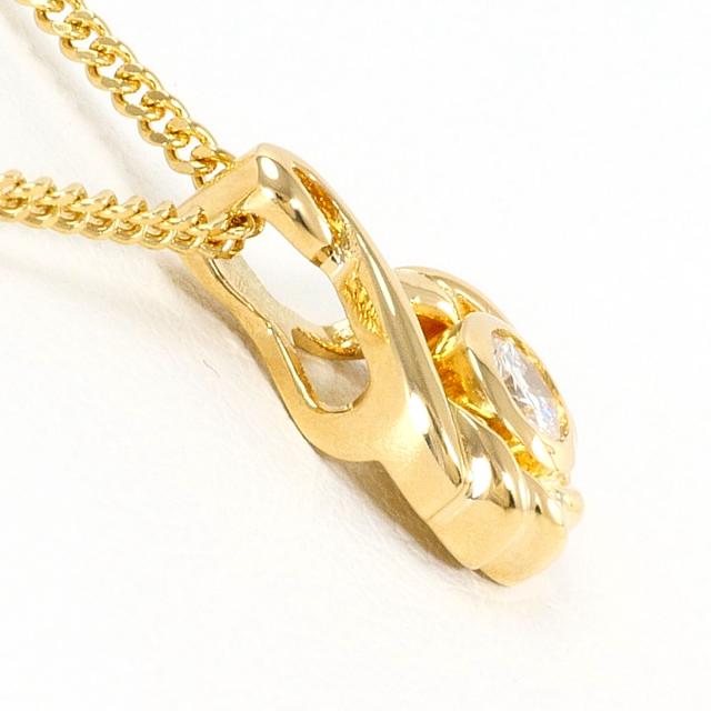 K18 18金 YG イエローゴールド ネックレス ダイヤ 0.10ct 鑑別書 総重量約3.6g 約40cm ジュエリー 中古_1