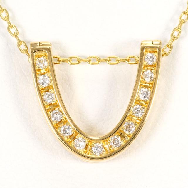 K18 18金 YG イエローゴールド ネックレス ダイヤ 0.16ct 鑑別書 総重量約4.0g 約49cm ジュエリー 中古