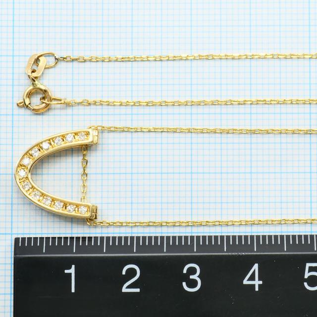K18 18金 YG イエローゴールド ネックレス ダイヤ 0.16ct 鑑別書 総重量約4.0g 約49cm ジュエリー 中古_4