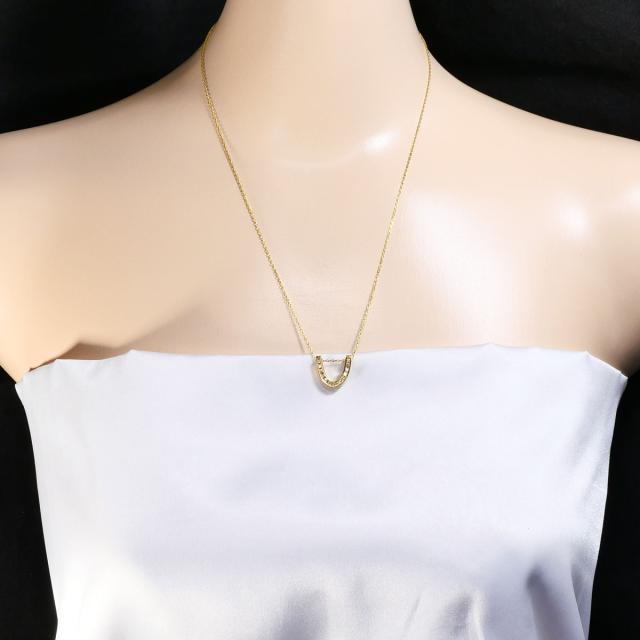 K18 18金 YG イエローゴールド ネックレス ダイヤ 0.16ct 鑑別書 総重量約4.0g 約49cm ジュエリー 中古_5