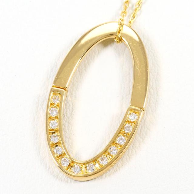 K18 18金 YG イエローゴールド ネックレス ダイヤ 0.16ct 鑑別書 総重量約4.0g 約49cm ジュエリー 中古_6