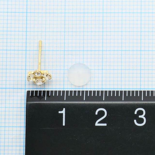 K18 18金 YG 黄色ゴールド ピアス 酸化ジルコニウム 総掛け目約0.5g 宝飾品 中古