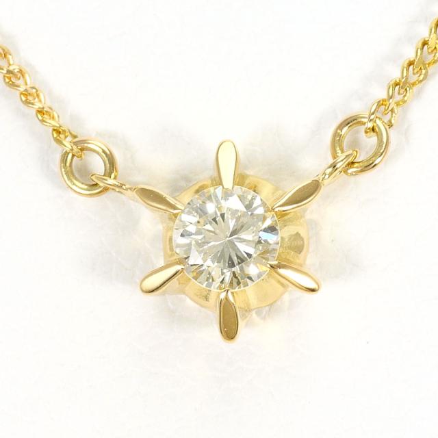 K18 18金 YG イエローゴールド ネックレス ダイヤ 0.19ct 総重量約2.1g 約40cm ジュエリー 中古