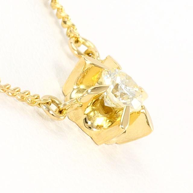 K18 18金 YG イエローゴールド ネックレス ダイヤ 0.19ct 総重量約2.1g 約40cm ジュエリー 中古_1