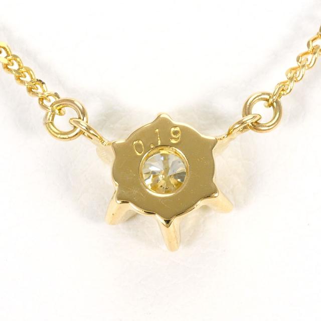 K18 18金 YG イエローゴールド ネックレス ダイヤ 0.19ct 総重量約2.1g 約40cm ジュエリー 中古_2