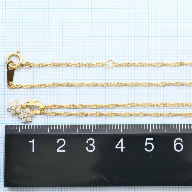 K18 18金 YG イエローゴールド ネックレス ダイヤ 総重量約2.2g 約40cm ジュエリー 中古_3