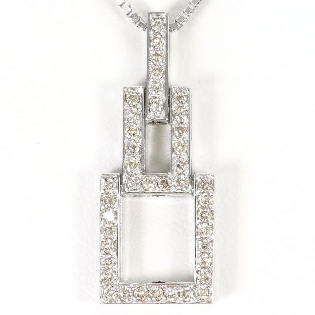 【通常価格より5%OFF】K18 18金 WG ホワイトゴールド ネックレス ダイヤ 0.50ct 鑑別書 総重量約7.9g 約45cm ジュエリー 中古 165,300円