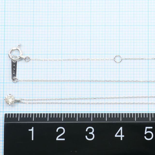 エステール K18 18金 WG ホワイトゴールド ネックレス ダイヤ 0.15ct 総重量約0.8g 約40cm ジュエリー 中古_4