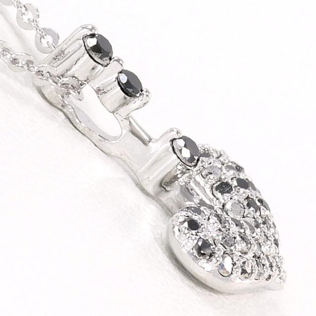 K18 18金 WG ホワイトゴールド ネックレス ブラックダイヤ 0.30ct 総重量約2.7g 約41cm ジュエリー 中古_1