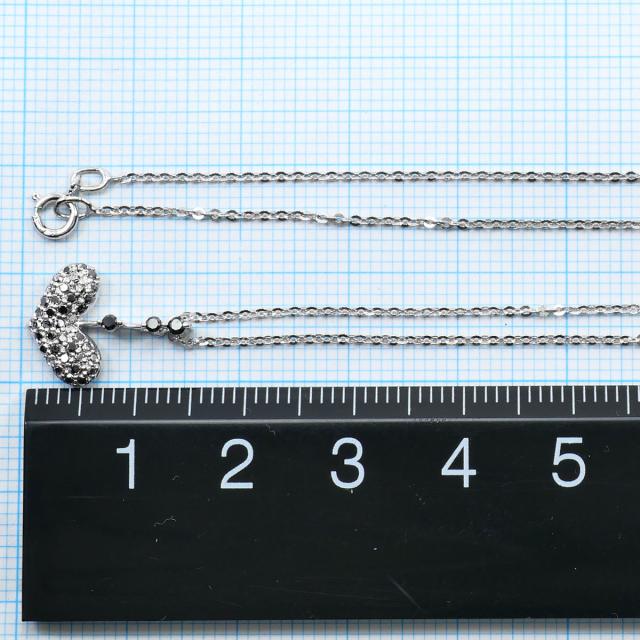 K18 18金 WG ホワイトゴールド ネックレス ブラックダイヤ 0.30ct 総重量約2.7g 約41cm ジュエリー 中古_3
