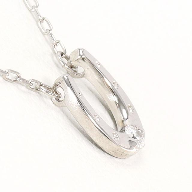K10 10金 WG ホワイトゴールド ネックレス ダイヤ 0.02ct 総重量約0.7g 約40cm ジュエリー 中古_1