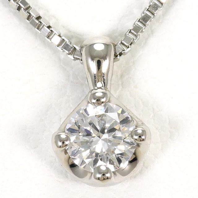 PT900 プラチナ PT850 プラチナ ネックレス ダイヤ 0.221ct SI2 鑑定書 総重量約2.9g 約40cm ジュエリー 中古