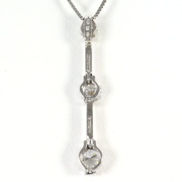 K18 18金 WG ホワイトゴールド ネックレス ダイヤ 0.20ct ダイヤ 0.29ct I1 鑑定書 総重量約2.7g 約44cm ジュエリー 中古_2