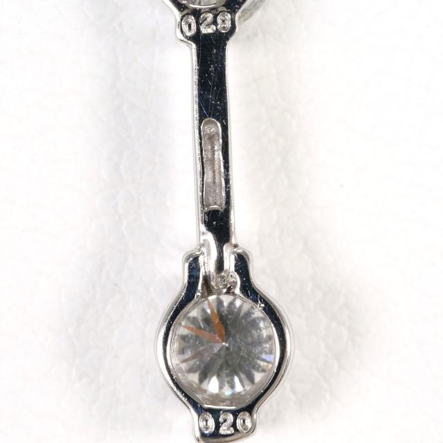 K18 18金 WG ホワイトゴールド ネックレス ダイヤ 0.20ct ダイヤ 0.29ct I1 鑑定書 総重量約2.7g 約44cm ジュエリー 中古_3