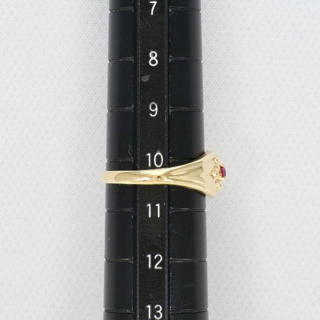 K9 9金 YG イエローゴールド リング・指輪 10号 ルビー 総重量約1.9g ジュエリー 中古_5