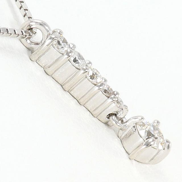 K18 18金 WG ホワイトゴールド ネックレス ダイヤ 0.20ct 総重量約2.5g 約45cm ジュエリー 中古_1