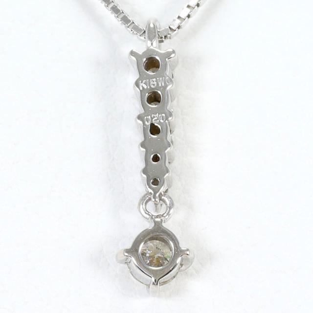 K18 18金 WG ホワイトゴールド ネックレス ダイヤ 0.20ct 総重量約2.5g 約45cm ジュエリー 中古_2