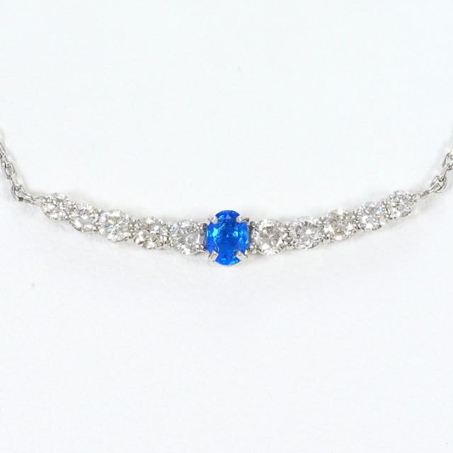 PT900 プラチナ PT850 プラチナ ネックレス ダイヤ 0.25ct アウイナイト 0.06ct 総重量約2.5g 約47cm ジュエリー 中古