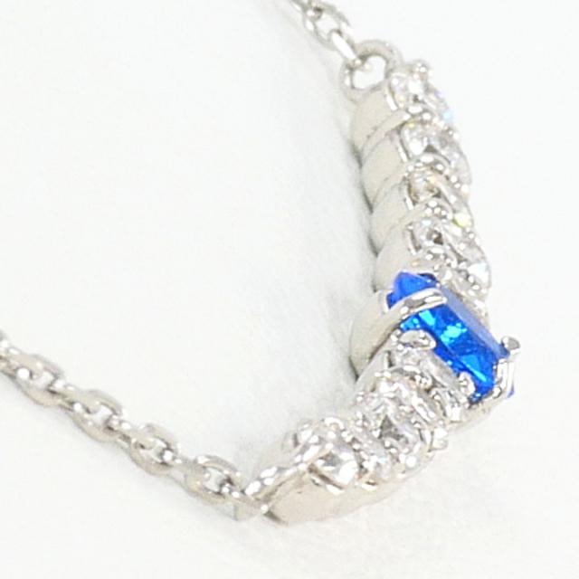 PT900 プラチナ PT850 プラチナ ネックレス ダイヤ 0.25ct アウイナイト 0.06ct 総重量約2.5g 約47cm ジュエリー 中古_1