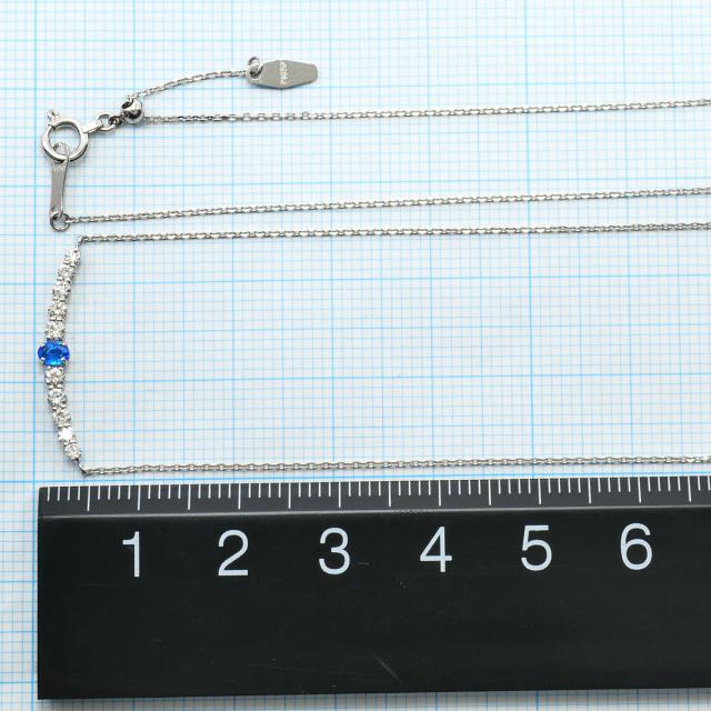 PT900 プラチナ PT850 プラチナ ネックレス ダイヤ 0.25ct アウイナイト 0.06ct 総重量約2.5g 約47cm ジュエリー 中古_3