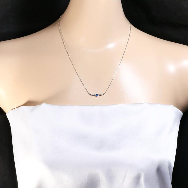 PT900 プラチナ PT850 プラチナ ネックレス ダイヤ 0.25ct アウイナイト 0.06ct 総重量約2.5g 約47cm ジュエリー 中古_4