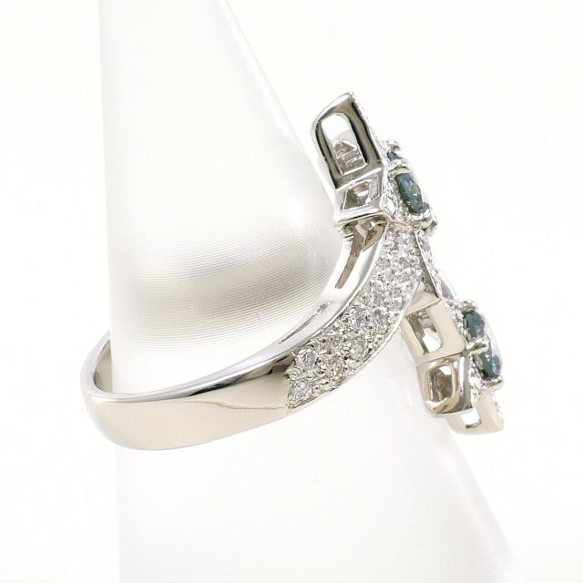 PT900 プラチナ リング・指輪 12号 ブルーダイヤ  0.78ct ダイヤ  0.41ct 鑑別書 総重量約7.7g ジュエリー 中古_2