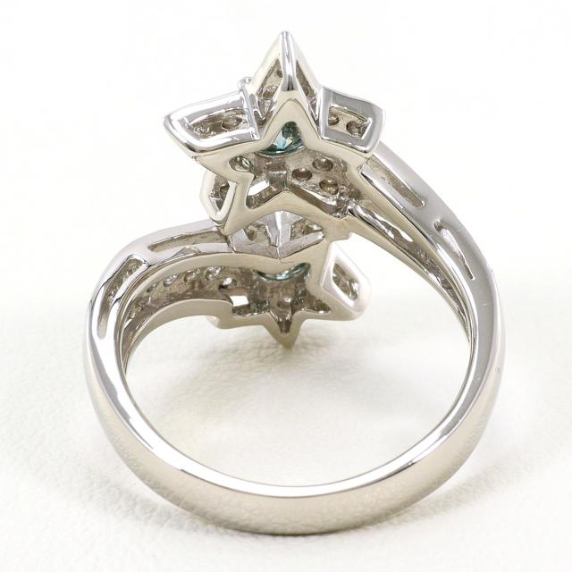 PT900 プラチナ リング・指輪 12号 ブルーダイヤ  0.78ct ダイヤ  0.41ct 鑑別書 総重量約7.7g ジュエリー 中古_3