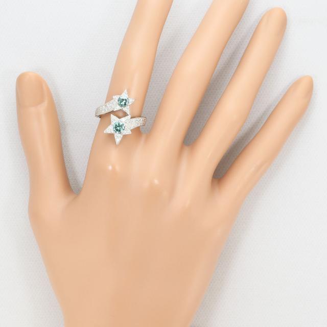 PT900 プラチナ リング・指輪 12号 ブルーダイヤ  0.78ct ダイヤ  0.41ct 鑑別書 総重量約7.7g ジュエリー 中古_6