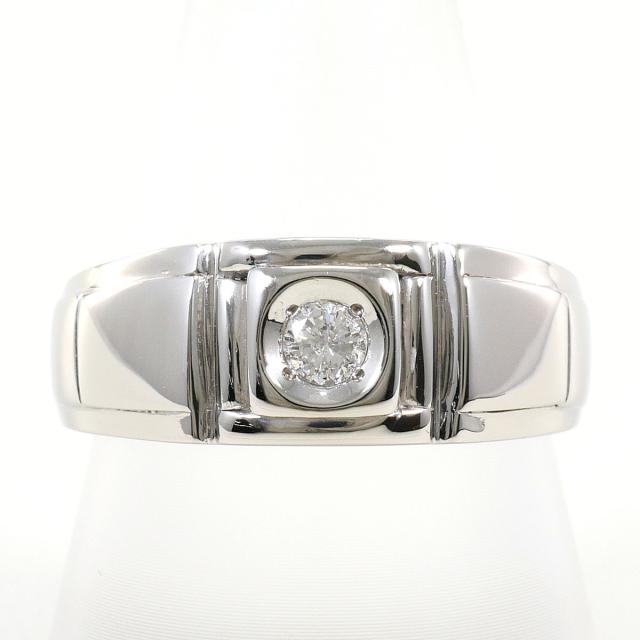 PT900 プラチナ リング・指輪 17.5号 ダイヤ 0.15 ct 鑑別書 総重量約7.5g ジュエリー 中古