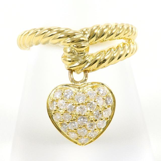 K18 18金 YG イエローゴールド リング・指輪 12号 ダイヤ  0.50ct 鑑別書 総重量約4.9g ジュエリー 中古