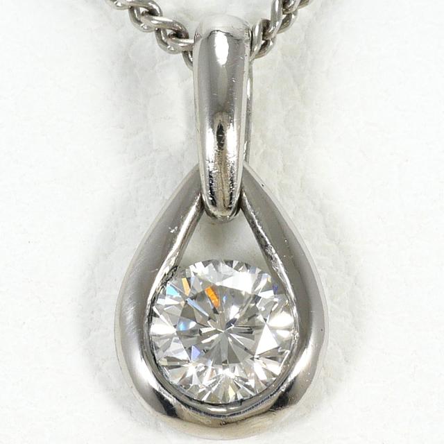 PT プラチナ PT850 プラチナ ネックレス ダイヤ 0.32ct VS1 鑑定書 総重量約3.6g 約40cm ジュエリー 中古