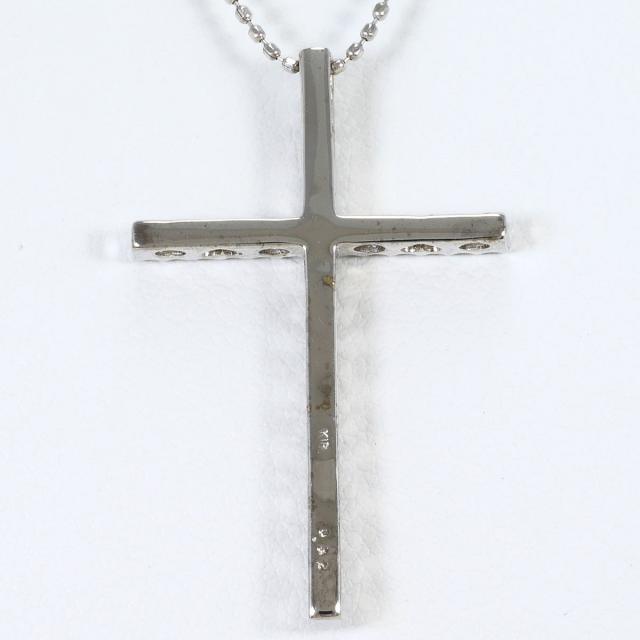 K18 18金 WG ホワイトゴールド ネックレス ダイヤ 0.32ct 鑑別書 総重量約3.5g 約45cm ジュエリー 中古_2