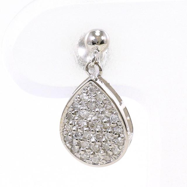 K18 18金 WG ホワイトゴールド イヤリング(片耳) ダイヤ 0.15ct 総重量約1.2g ジュエリー レディース 【中古】
