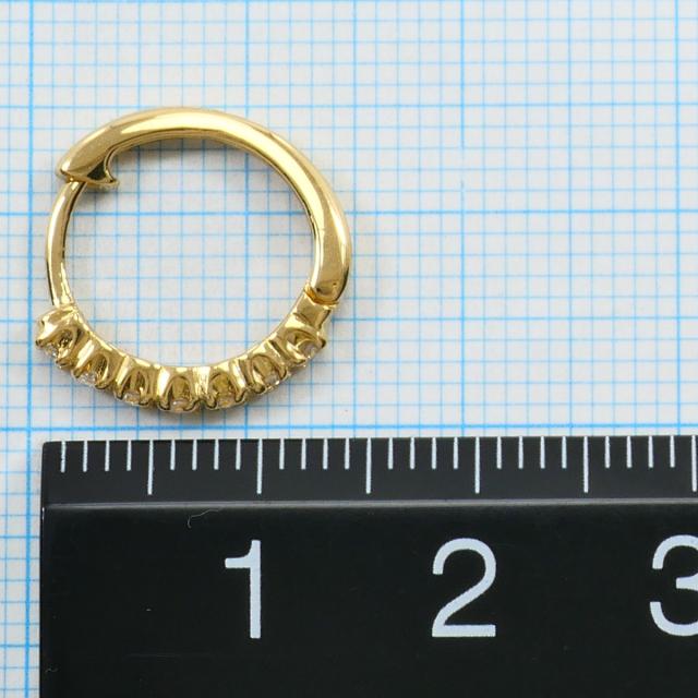 K18 18金 YG イエローゴールド ピアス(片耳) ダイヤ 0.15ct 総重量約1.3g ジュエリー レディース 【中古】_2