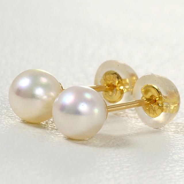 K18 18金 YG イエローゴールド ピアス パール 総重量約0.5g ジュエリー 中古