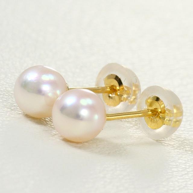 K18 18金 YG イエローゴールド ピアス パール 総重量約0.5g ジュエリー 中古